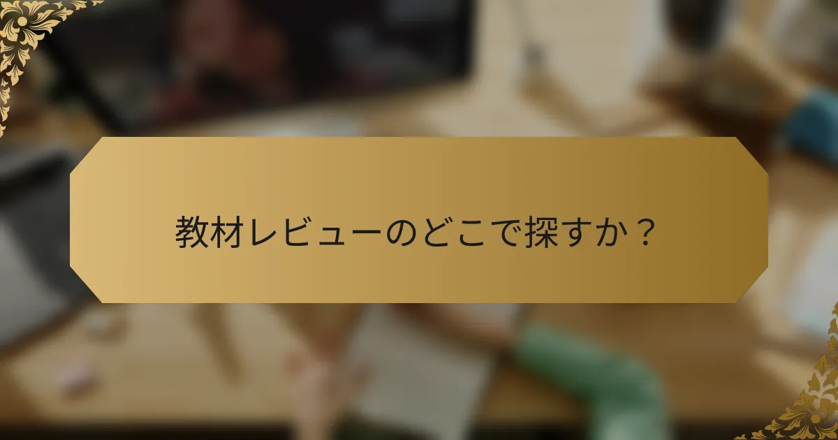 教材レビューのどこで探すか？