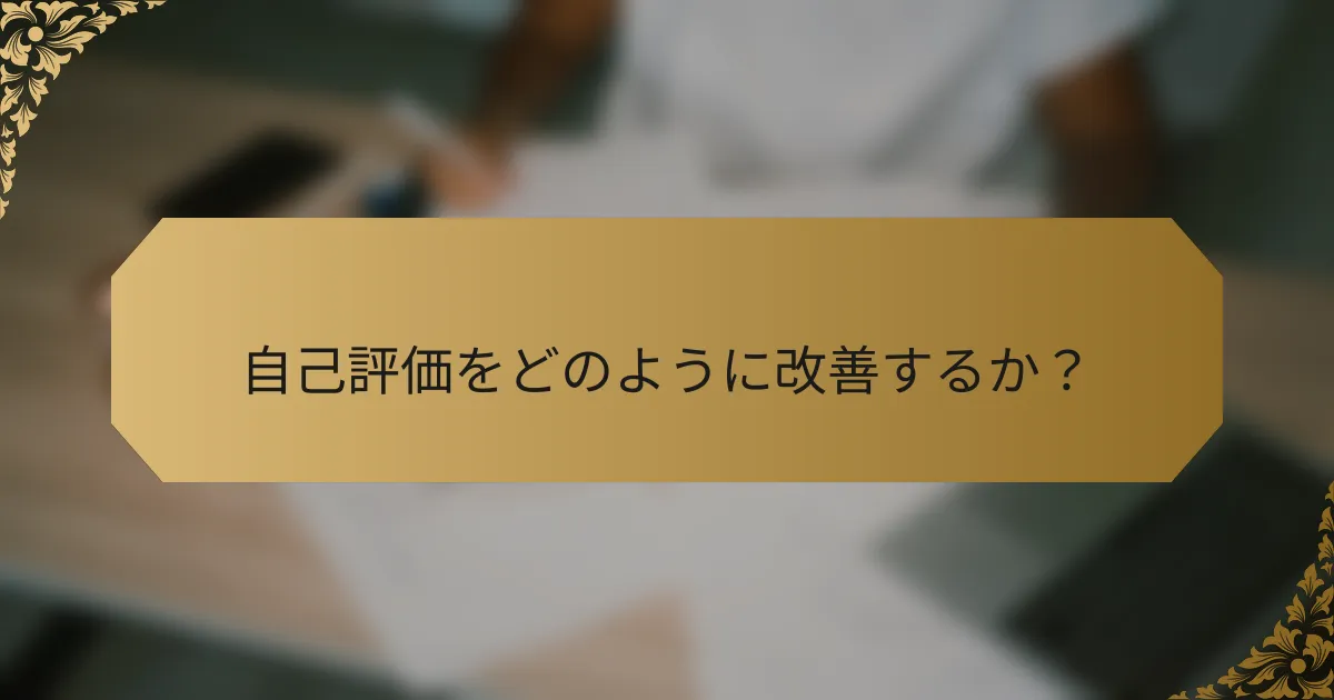 自己評価をどのように改善するか？